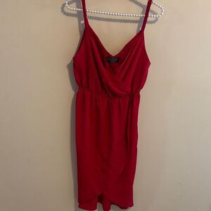 Tinley red faux wrap dress size medium